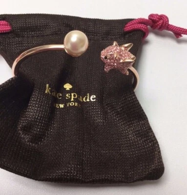 Brazalete Brazalete Kate Spade New York Oro 12K Rosa Imaginación Cerdo Bisagra Abierta Nuevo Foto 1 de 4