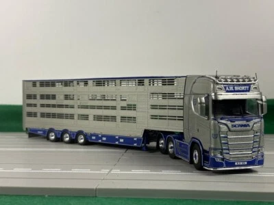 Tekno truck models, Scania S580 6X2 Pezzaioli Livestock Trailer , A.W. SHORTT - Image 1 of 4