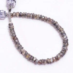 Natural White Zircon Gemstone Rondelle Faceted Beads 4X4X2 mm Strand 4" E-1149 - Picture 1 of 1