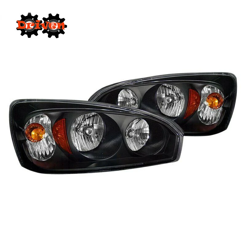 Faros negros para Chevy Malibu 04-07 con par de lámparas de actualización de refector ámbar Foto 1 de 1