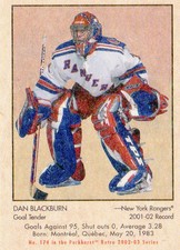 2002-03 (RANGERS) Parkhurst Retro Minis #174 Dan Blackburn