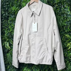 DENIM & FLOWER by Ricky Singh Jacket Men XL Tan Full Zip Preppy Bomber NWT 2400 - Picture 1 of 9