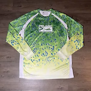 Pelagic Gear Vaportek Green Dorado UPF 50 Fishing LS Shirt Men’s Sz L Exc Cond - Picture 1 of 9