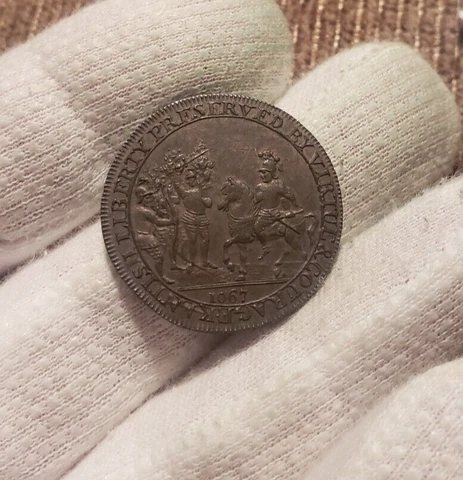 1795 Half Penny Conder Token Kent Soldiers On Horseback High Grade Colonial Coin Cover