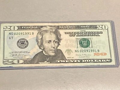 Feb. 9, 1991 Birthday/Anniversary 2017 $20 Twenty Dollar Bill Note NG 02091991 B - Image 1 of 4