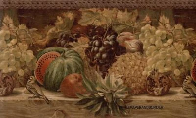 Raymond Waites Toscana Toscana Uva Vides Frutas Estante Cocina Papel Pintado Borde Foto 1 de 4