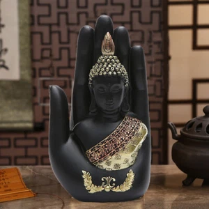 Decor Meditation Decoration Figurine Palm Buddha Buddha Statue Buddha Sculpture - Picture 1 of 7
