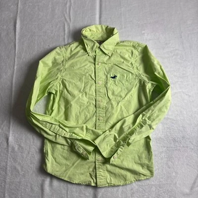 Camisa Hollister Niños Pequeña Verde Manga Larga Bolsillo Único Clásica Con Botones * Foto 1 de 4