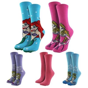 Womens Disney Princess Socks | 5 Pairs Princess Design Socks for Her - Picture 1 of 3