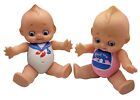 2 VTG 1960's Kewpie rubber Dolls 7.5" H Painted sailor and Pink Feed Me