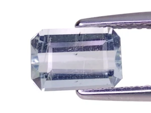1,00ct hellblauer natürlicher Aquamarin Achteckschliff lose Edelsteine "siehe Video" - Bild 1 von 2