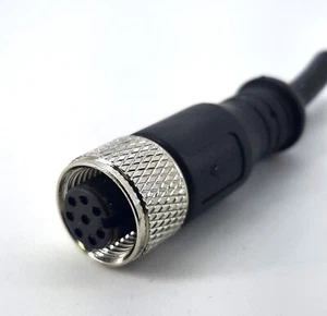 CABLE INDUSTRIAL M12, 8 POS, HEMBRA, RECTO, CÓDIGO A, CHAQUETA PVC NEGRO, 2 MTR - Imagen 1 de 2