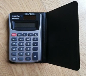 Quantore MM-123Q Dual Power Solar / Battery Pocket Calculator School Office Thin - Picture 1 of 12