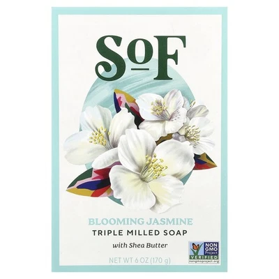 Triple Milled Bar Soap with Shea Butter, Blooming Jasmine, 6 oz (170 g) - Image 1 of 3