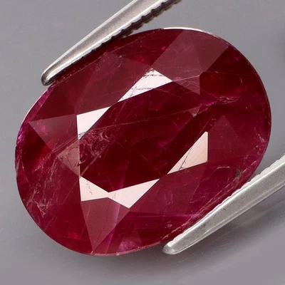 8.04Ct.UNHEATED! Best Color Natural BIG Top Red Ruby Winza,Tanzania - Image 1 of 4