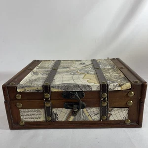 Schönes Schmuckkästchen/Schmuckkästchen, Weltkarte, gold/mehrfarbig - Bild 1 von 6