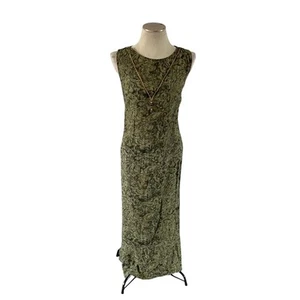 Vtg Y2K 2000s Green Swirl Maxi Dress Sz L/XL Forest Fairy Goblincore Grunge - Picture 1 of 9