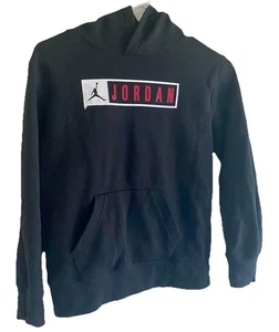 Jordan Youth Hoodie Medium Black Red Pullover Sweatshirt Jumpman Logo - Picture 1 of 3