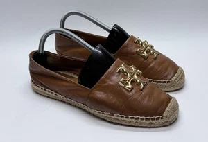 TORY BURCH LEDER ELEANOR BOURBON GOLD ESPADRILLE GRÖSSE 9 - Bild 1 von 6