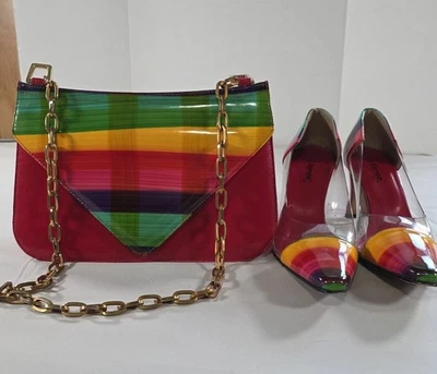Zapatos de salón J.Renee 6 1/2 M tacones multicolores y cartera a juego Foto 1 de 4