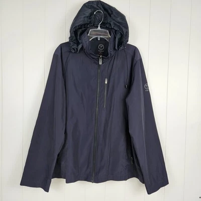 Tech by Tumi Jacket Mens Gray Full Zip Hooded Packable Windbreaker Size XL - Image 1 of 4