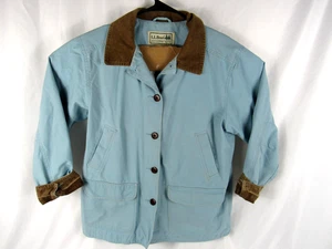 Vintage L.L. Bean Field Jacket Women XL Petite Light Blue Barn Chore Work - Picture 1 of 9