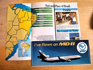 VASP Brazil Brochure + a VASP MD-11 Sticker - Picture 1 of 3