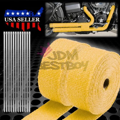 Cinta térmica de aislamiento de cabezal colector envolvente térmica de escape amarillo de 2 rollos x 2" 50 pies Foto 1 de 4