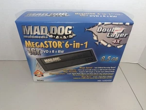 NOS Mad Dog MegaSTOR 6-In-1 DVD-RW Burner/Player MD-16XDVD9 8.5GB Sealed - Picture 1 of 6