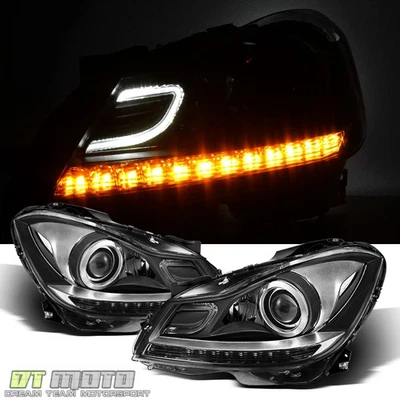 Faros LED europeos DRL halógenos/no ocultos Fit 12-14 Mercedes Benz W204 C63 Amg Foto 1 de 4