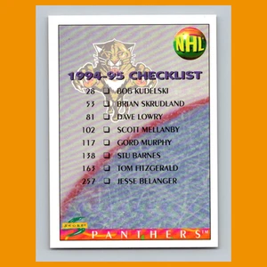 Lista de verificación #CL 1994-95 Score Panthers/Whalers tarjeta de hockey NHL - Imagen 1 de 3