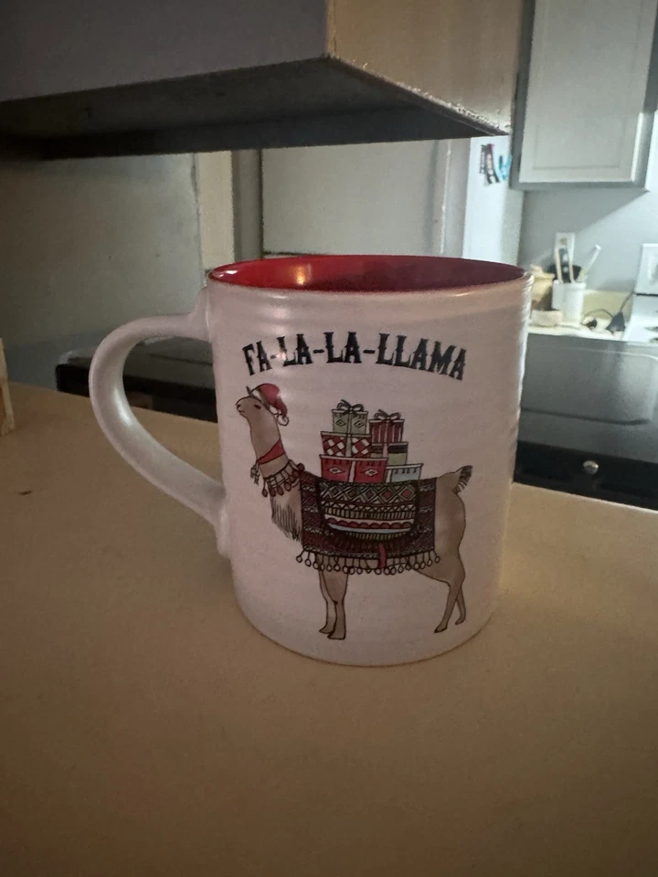 Taza de café Fa-La-La-Llama regalos navideños Spectrum Designz Foto 1 de 4