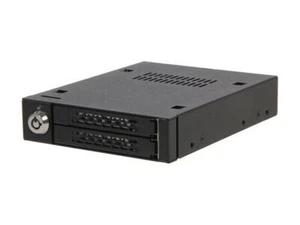 Boîtier rack mobile ICY DOCK Full Metal 2 baies 2,5 SATA/SAS HDD & SSD Hot Swap - Photo 1/5