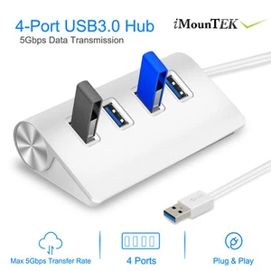 3 Ports USB 3.0 Aluminum High Speed Data Transfer Charging Hub Windows PC Mac - Picture 1 of 12