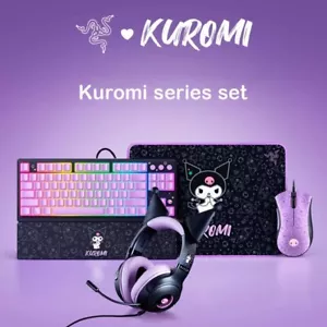 New Razer x Sanrio Kuromi Gaming Mouse and Mechanical Keyboard & Headset Bundle - Picture 1 of 5