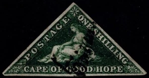 1855 Cape of Good Hope 1/- Deep Dark Green on White SG 8b 3m VFU Cat. £550.00 - Picture 1 of 1
