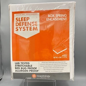 HOSPITOLOGY: Box Spring Encasement, Zippered, Queen, 9" Depth, Bed Bug Proof New - Picture 1 of 3