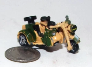 Small Micro Machine WWII type US Army BMW Motorcycle w/Sidecar in Camouflage - Picture 1 of 4