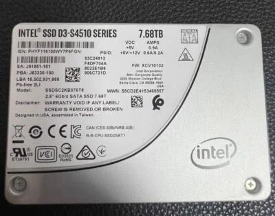 8PCS Intel D3 S4520 7.68TB SSD 2.5" SATA III 6Gb/s SSDSC2KB076TZ01 FREE UPS  - Bild 1 von 2
