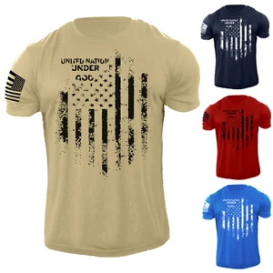 New Men's United Nation Under GOD T Shirt American Patriotic USA 100% Cotton - Picture 1 of 13