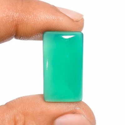 Piedra preciosa suelta cabujón rectángulo calcedonia verde 100 % natural 16 quilates  Foto 1 de 2