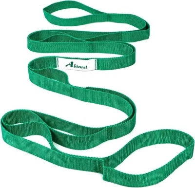 Abiarst Stretching Strap Yoga Strap for Physical Therapy, 10 Loops Yoga Strap...