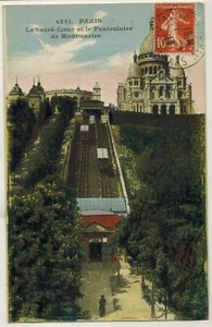 Postkarte-Heiliges Herz und Standseilbahn von Montmartre--Ed.deley - Bild 1 von 1
