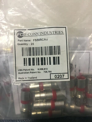 25 CT.  Belden Cable Pro FS59RCAU RG59 RCA Male Cablepro F-Conn Compression Red - Image 1 of 4