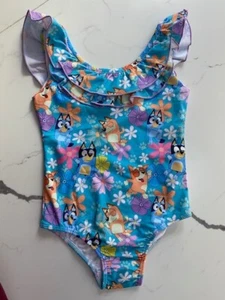 Blue Flower 4T Ruffle Swim suit - Charlie's Project -Closeout Final SALE - Picture 1 of 2