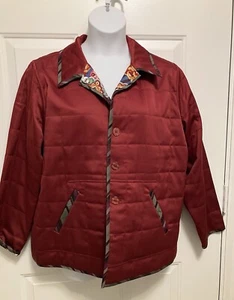 NWT Koos of Course 1X Women’s Burgundy Red Art To Wear Reversible Jacket XL - Picture 1 of 9