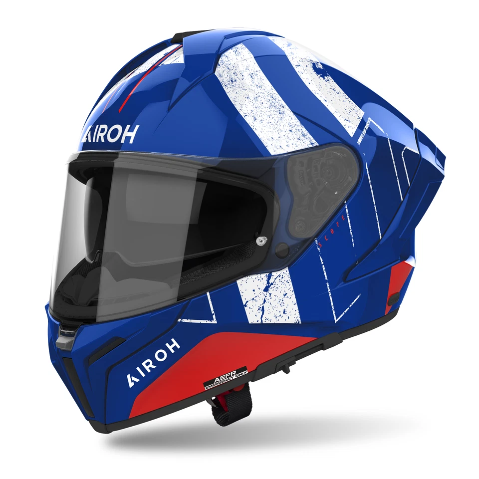 Mira para casco de motocicleta Airoh Matryx Full Face ECE2206 azul rojo Foto 1 de 1