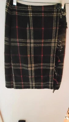  Falda envolvente de franela Y2k Bice by Sag Harbor (lana) para mujer talla: 8 a cuadros negra Foto 1 de 4