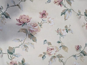 Tela de tapicería decorativa Wallquest 100 % algodón rosa usada por el tiempo hecha en EE. UU. POR - Imagen 1 de 4