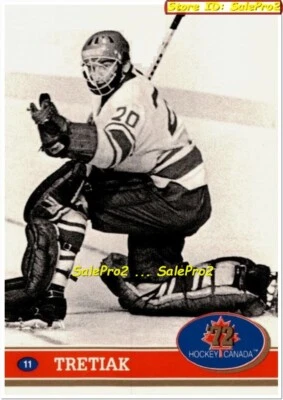 FUTURE TRENDS 1991 VLADISLAV TRETIAK NHL USSR GOALIE FRENCH CANADA ’72 #11 CARD - Image 1 of 2